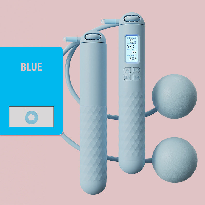 Portable Skipping Rope with Digital Counter and Weights