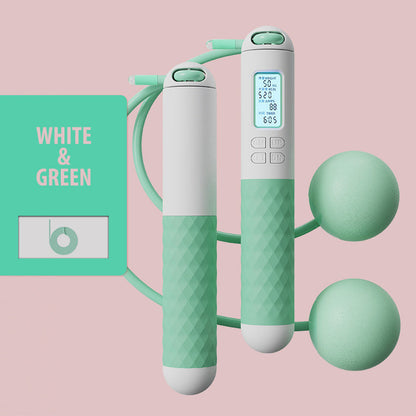 Portable Skipping Rope with Digital Counter and Weights