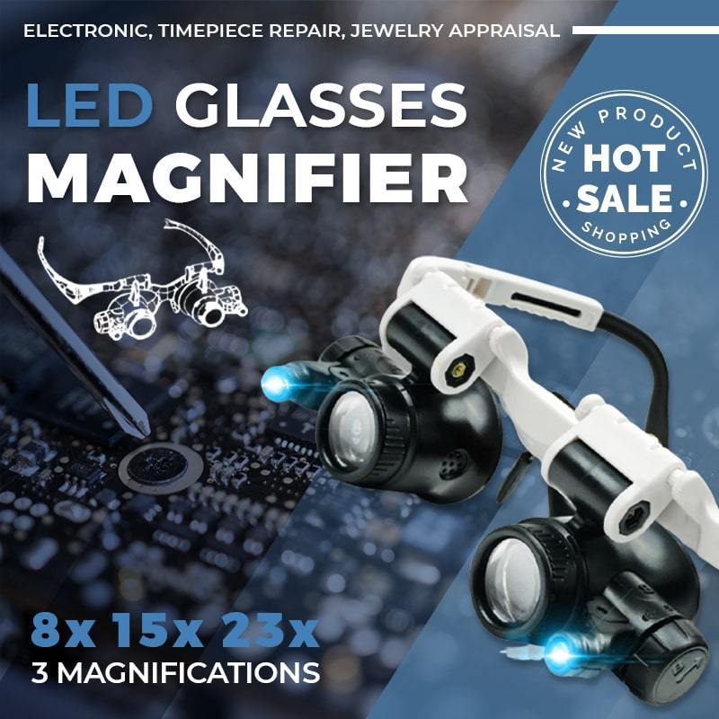 Magnifying LED Reading Glasses 8x 15x 23x - Halri