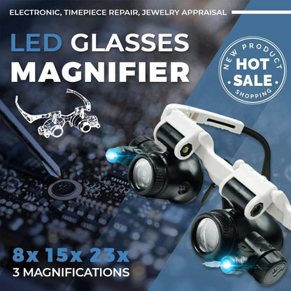 Magnifying LED Reading Glasses 8x 15x 23x - Halri