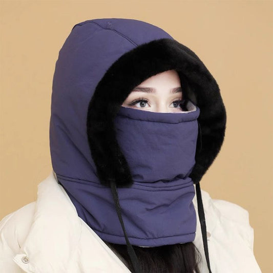 Warm Fleece Lined Snow Hat with Face Mask - Halri