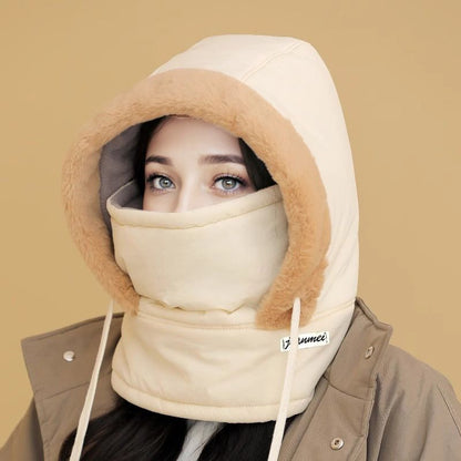 Warm Fleece Lined Snow Hat with Face Mask