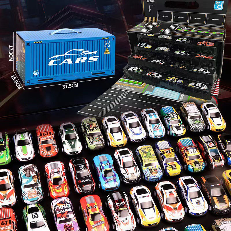 Mini Garage Playset with 48 Small Classic Cars