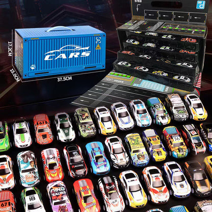 Mini Garage Playset with 48 Small Classic Cars