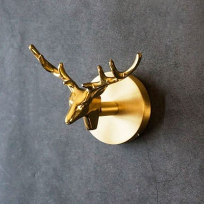 Vintage Animal Wall Hook Rack with Gold Finish