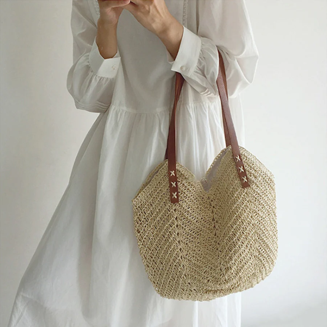 Chic Woven Tote Bag for Ladies - Halri