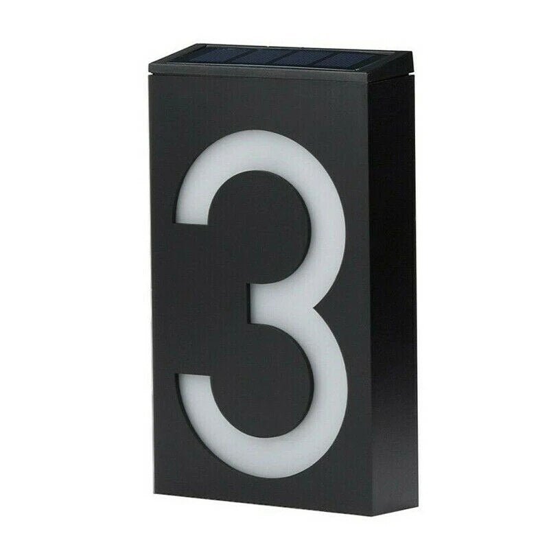 Solar Powered House Number Sign - Eco Modern Display