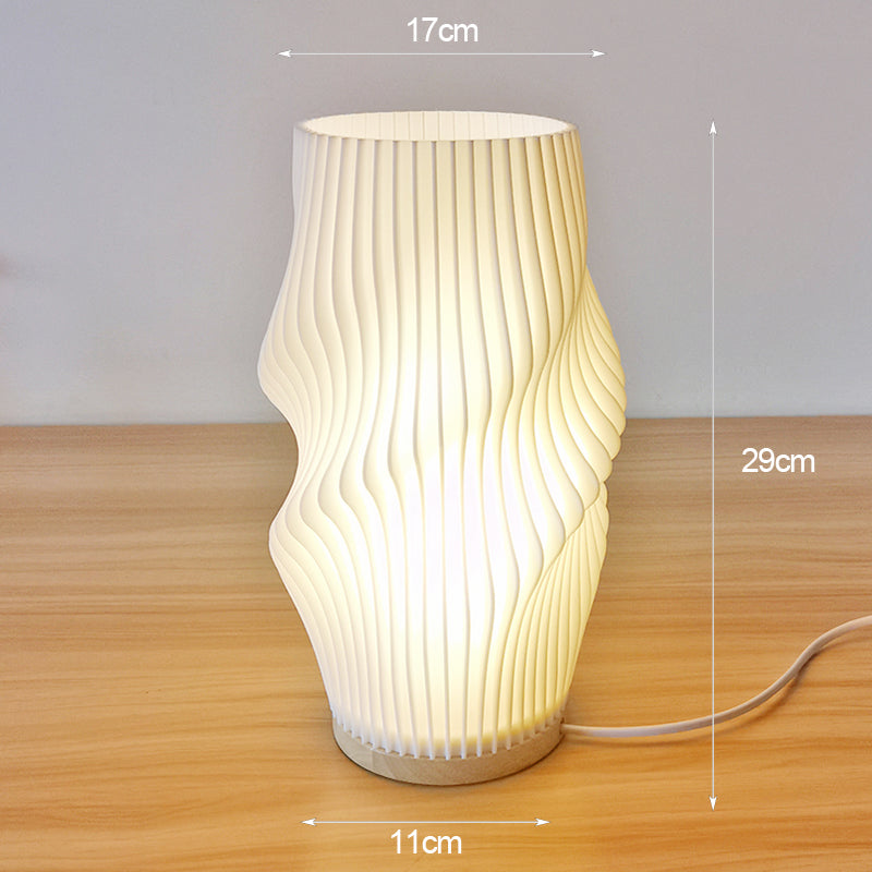 Soft Cream Table Lamp with Pleated Shade