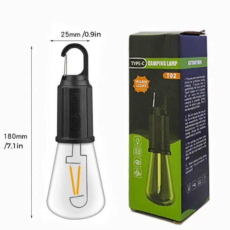 Vintage Portable LED Camp Light with USB Charger