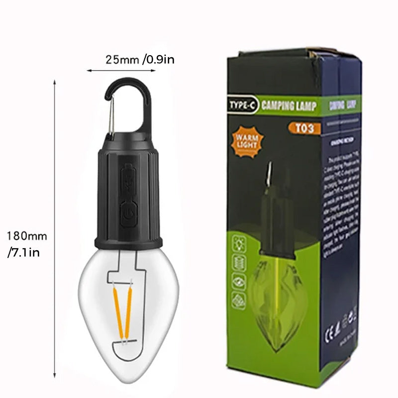 Vintage Portable LED Camp Light with USB Charger