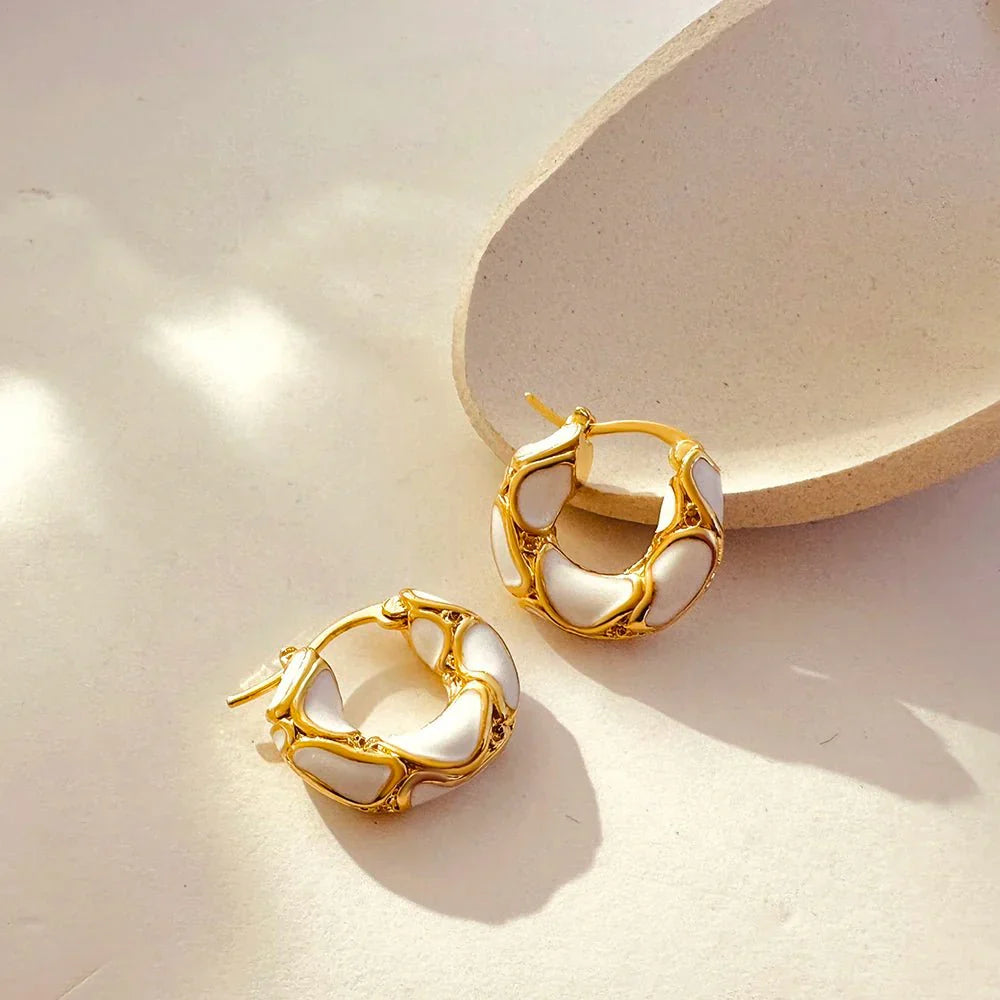 Metallic Gold Tone Hoop Earrings