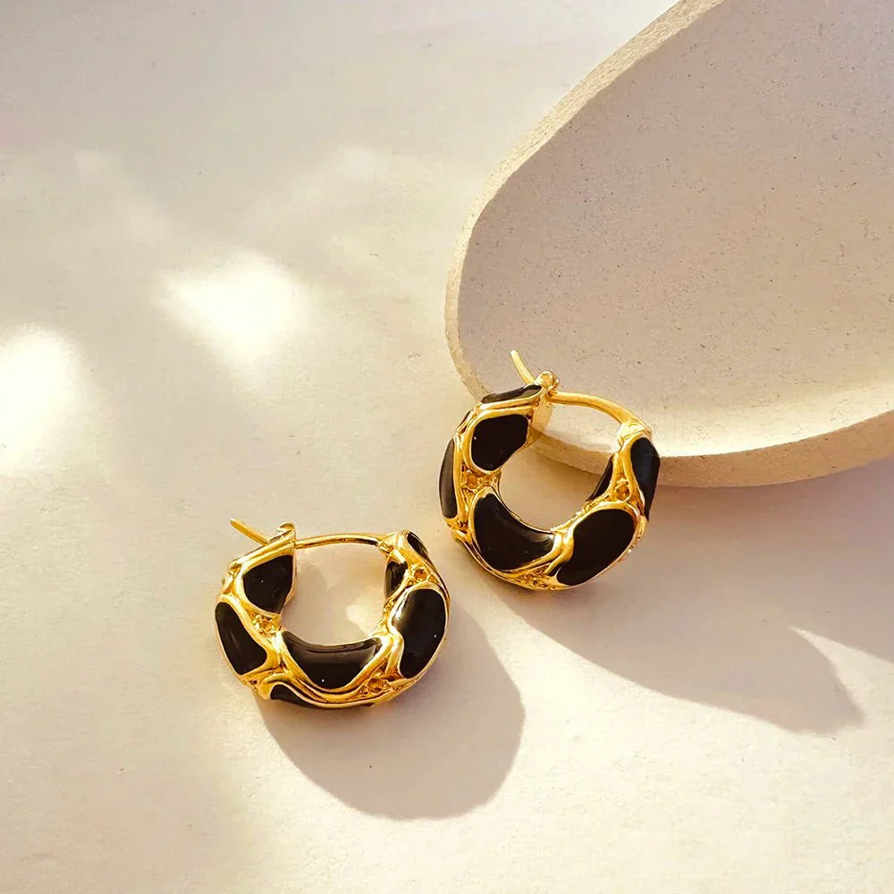 Metallic Gold Tone Hoop Earrings - Halri