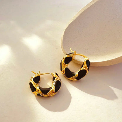 Metallic Gold Tone Hoop Earrings - Halri
