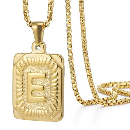 Personalized Initial Textured Bar Necklace