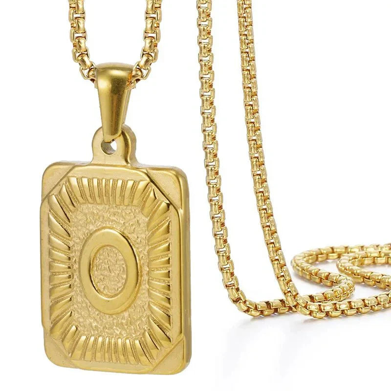 Personalized Initial Textured Bar Necklace