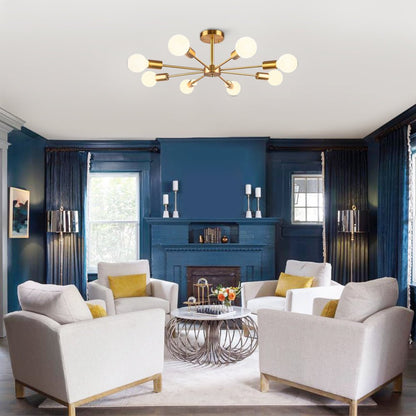 Modern Sputnik Semi-Flush Mount Ceiling Light