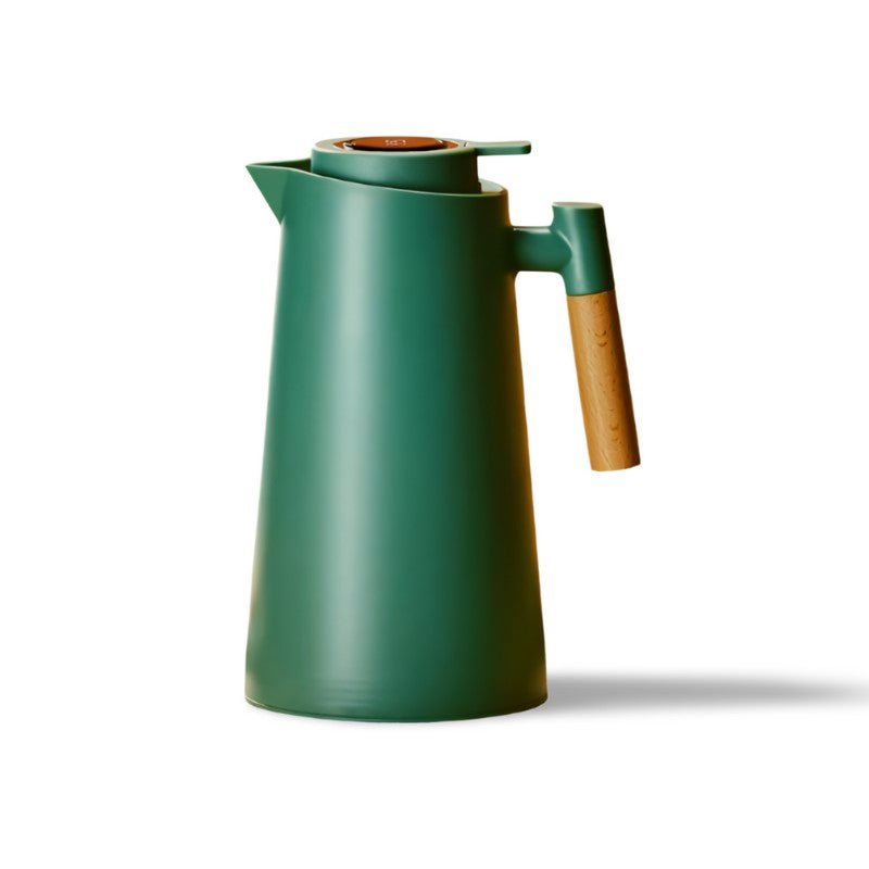 Intelligent Thermal Flask with LCD Screen and Wood Grip