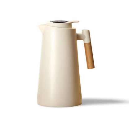 Intelligent Thermal Flask with LCD Screen and Wood Grip