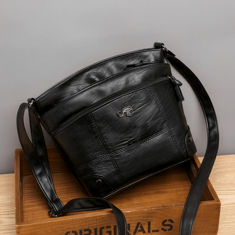 Classic Distressed Leather Shoulder Bag