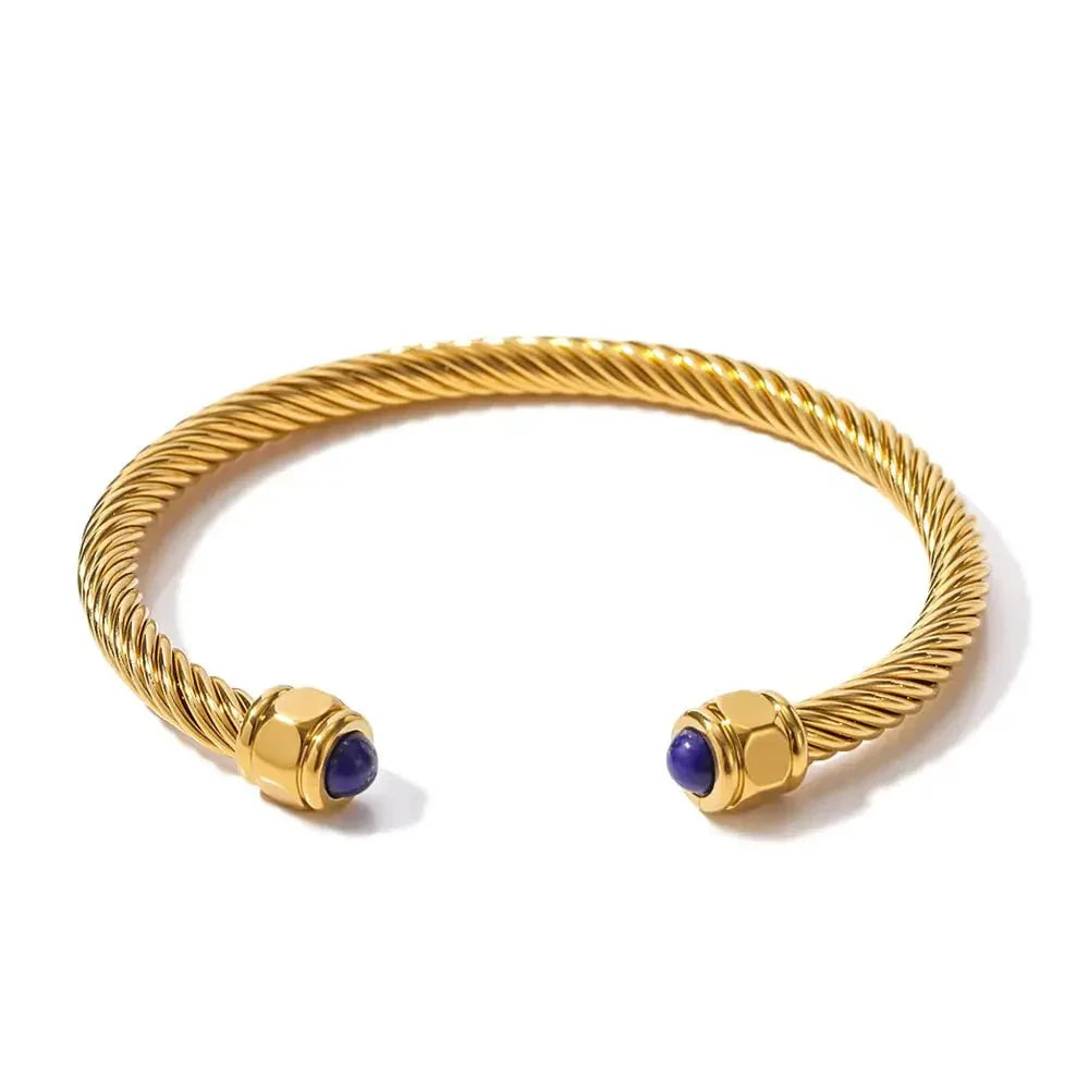 Unique Gemstone Accent Bangles Bracelet