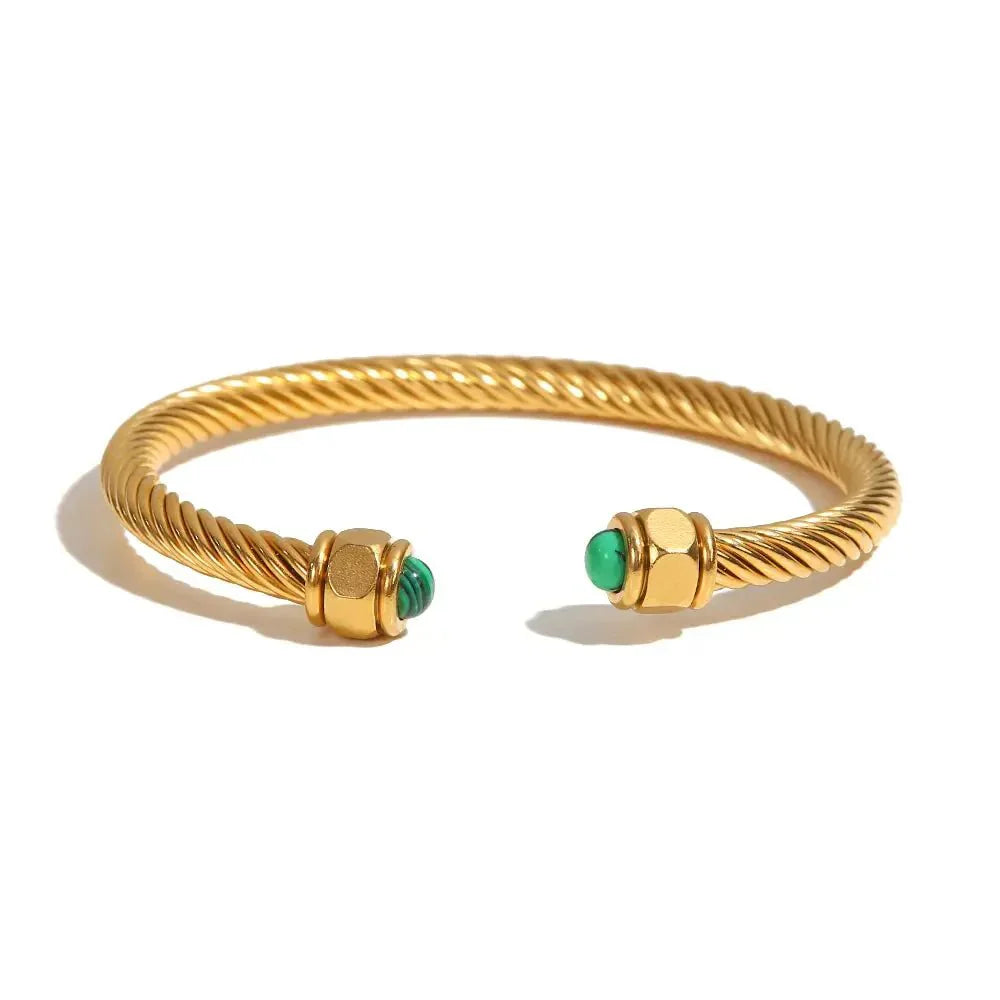 Unique Gemstone Accent Bangles Bracelet
