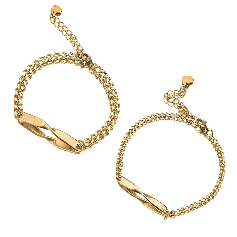 Personalized Engraved Couple Name Bracelets - Halri