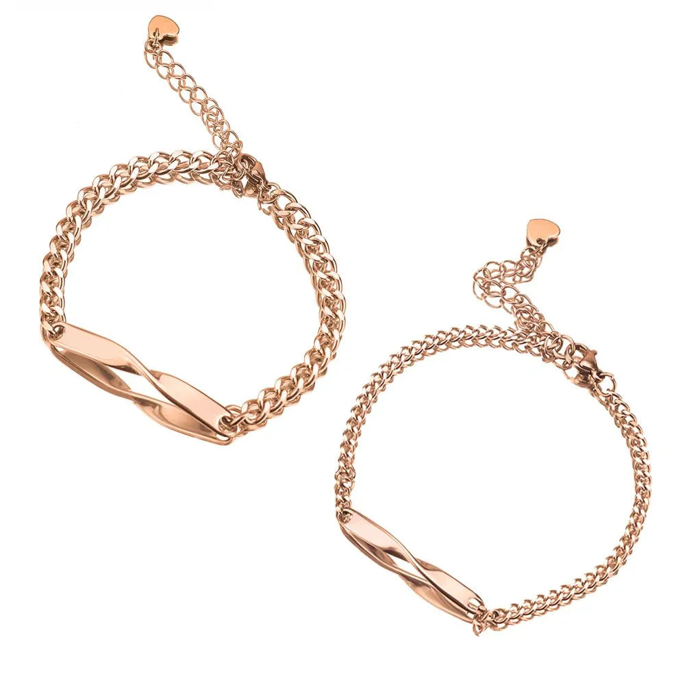 Personalized Engraved Couple Name Bracelets