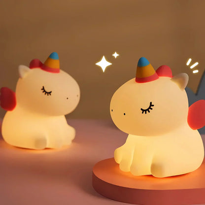 Fun Kids Nightlight - Colorful Silicone Lamp with Rechargeable Battery