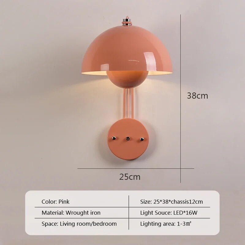 Modern Mushroom Wall Light Fixture