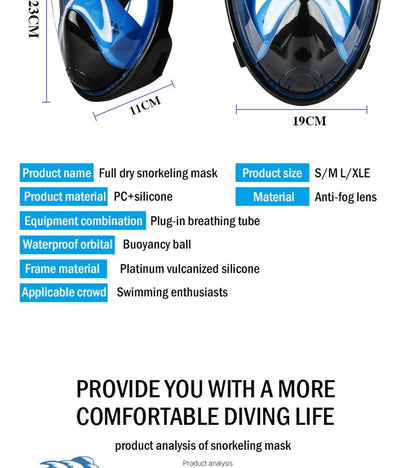 Clear Vision Scuba Dive Full Face Mask