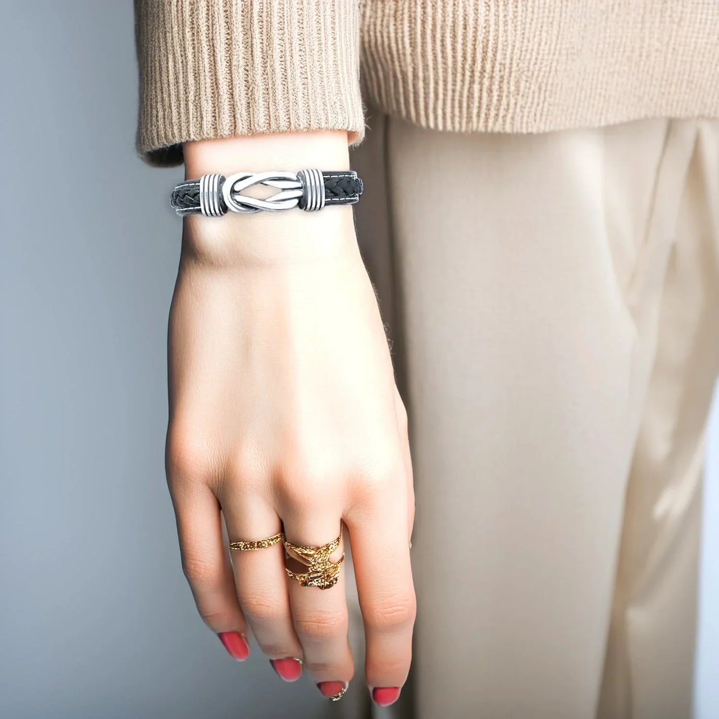 Timeless Love Knot Genuine Leather Bracelet - Halri
