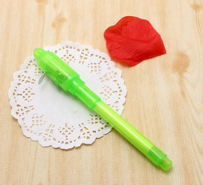 Cool Spy Invisible Ink Pen with LED Light