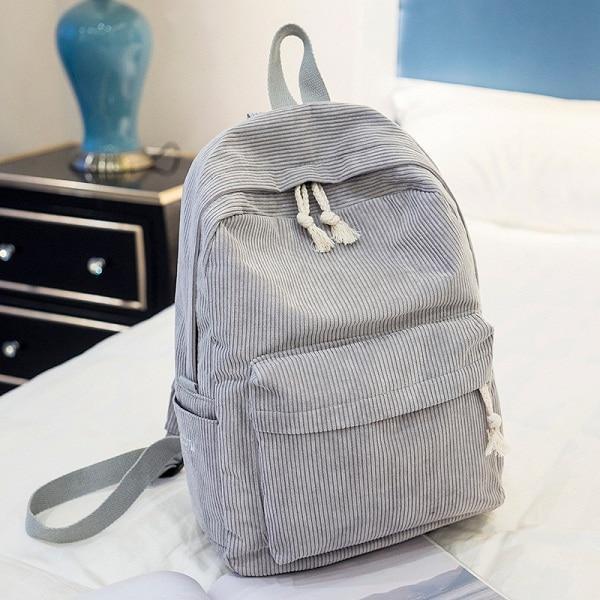 Soft Pink Corduroy School Backpack - Halri