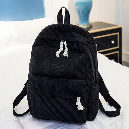 Soft Pink Corduroy School Backpack