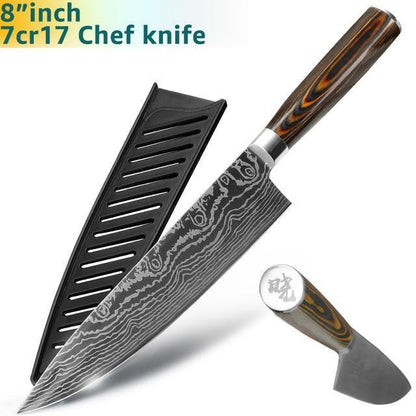 Sharp Japanese Chef Santoku Knife 8 Inch Stainless Steel - Halri