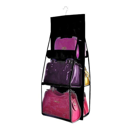 Clear Hanging Purse Organizer 6 Pocket Closet Storage - Halri