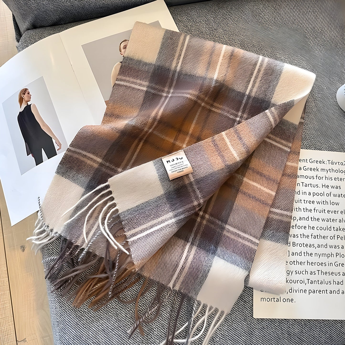 Classic Plaid Cashmere Women's Winter Scarf