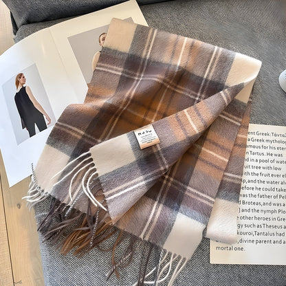 Classic Plaid Cashmere Women's Winter Scarf
