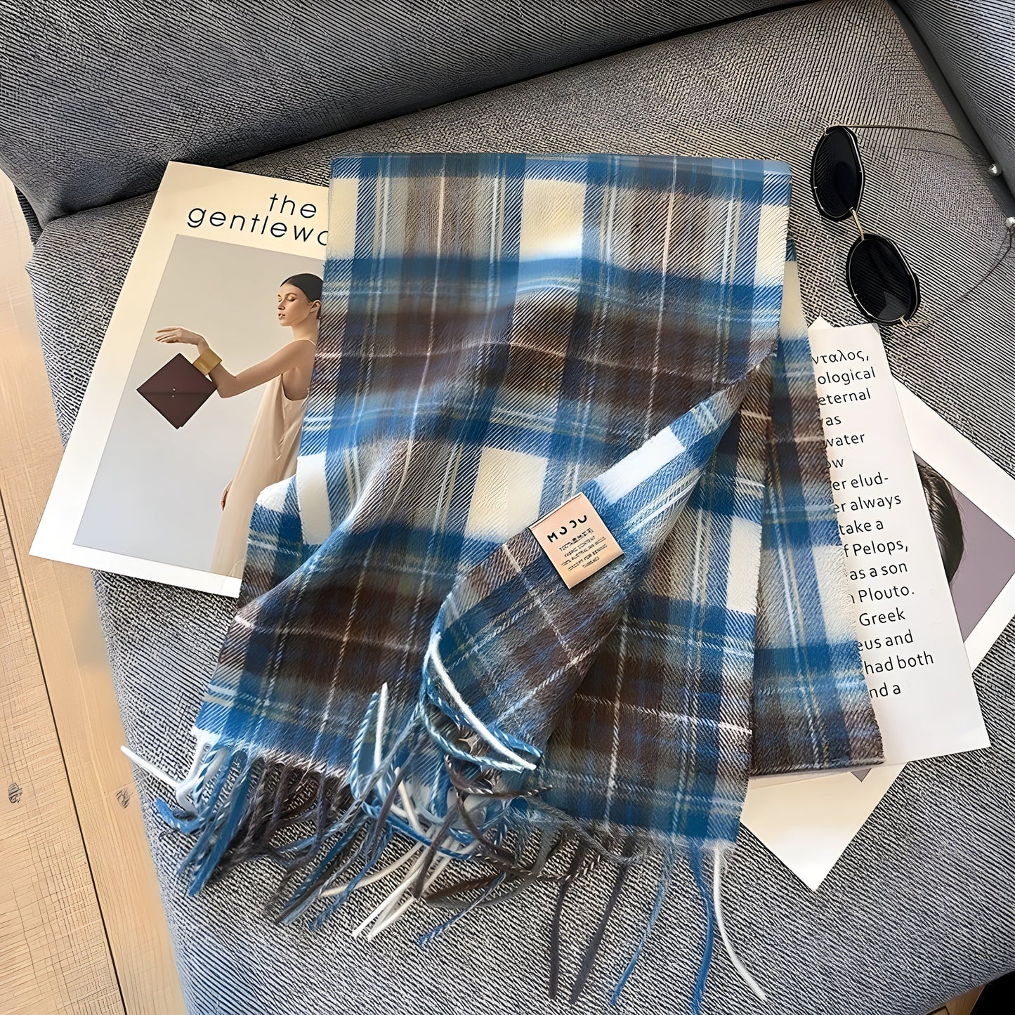 Classic Plaid Cashmere Women's Winter Scarf