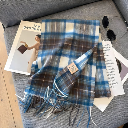 Classic Plaid Cashmere Women's Winter Scarf