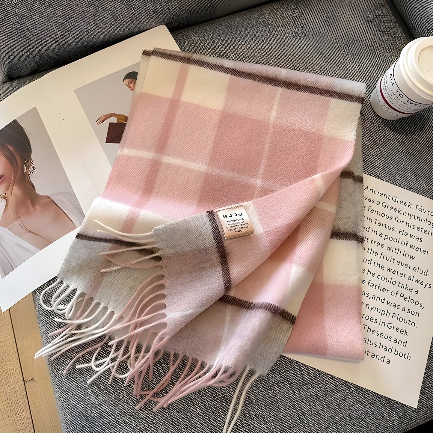 Classic Plaid Cashmere Women's Winter Scarf