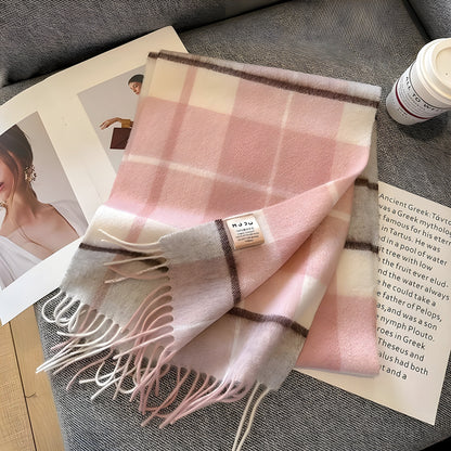 Classic Plaid Cashmere Women's Winter Scarf