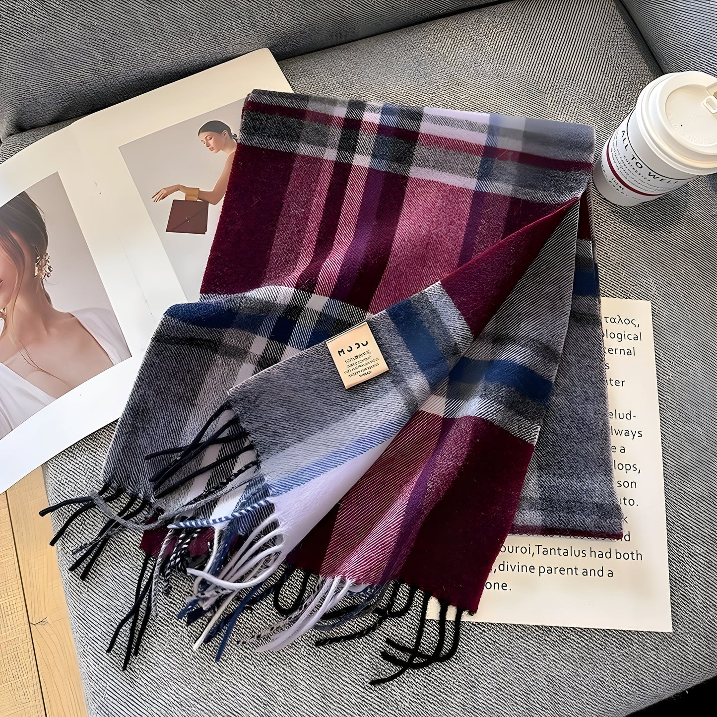 Classic Plaid Cashmere Women's Winter Scarf