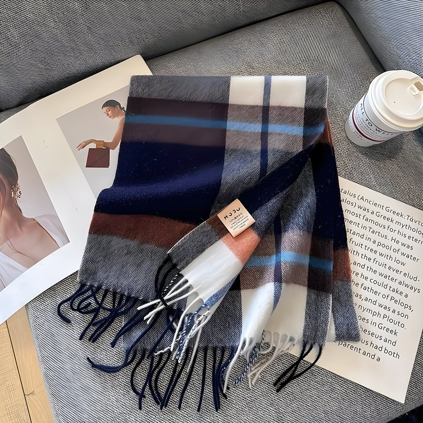 Classic Plaid Cashmere Women's Winter Scarf