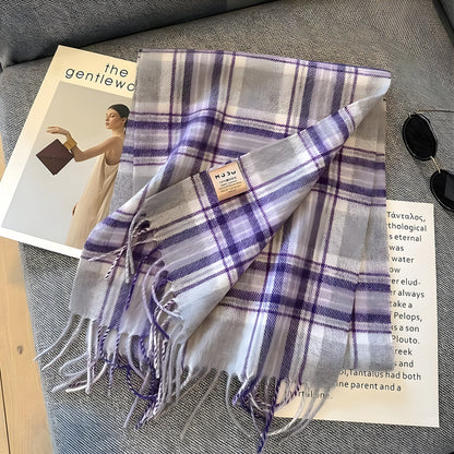 Classic Plaid Cashmere Women's Winter Scarf - Halri