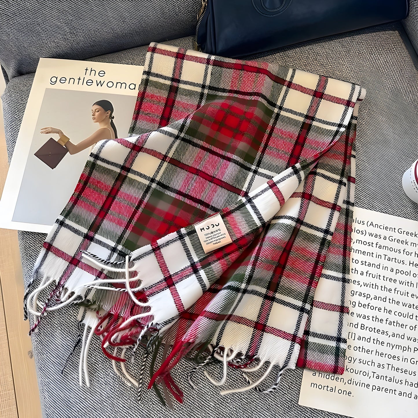 Classic Plaid Cashmere Women's Winter Scarf