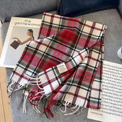 Classic Plaid Cashmere Women's Winter Scarf
