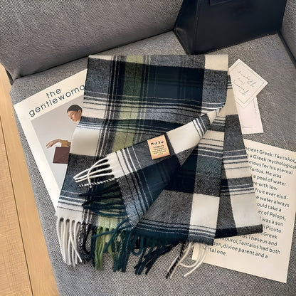 Classic Plaid Cashmere Women's Winter Scarf