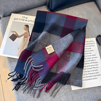 Classic Plaid Cashmere Women's Winter Scarf