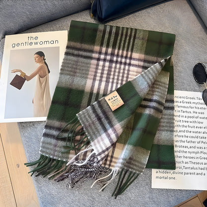 Classic Plaid Cashmere Women's Winter Scarf